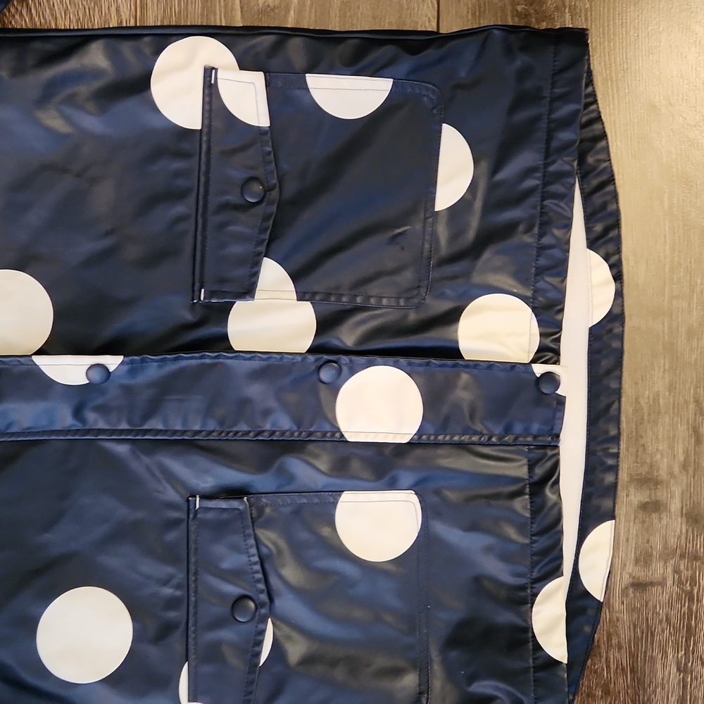 Joe Fresh Blue and White Polka Dot Raincoat - KIDS Large 10/12 JACKET - Picture 5 of 14